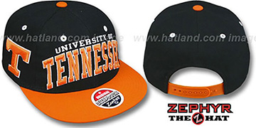 Tennessee 2T SUPER-ARCH SNAPBACK Black-Orange Hat by Zephyr