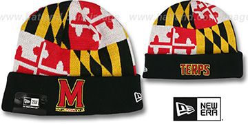 Terps M-TERPS MARYLAND-FLAG Knit Beanie Hat by New Era