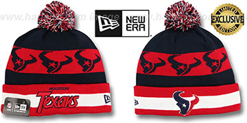 Texans REPEATER SCRIPT Knit Beanie Hat by New Era