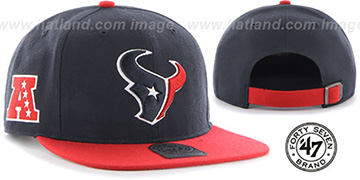 Texans SUPER-SHOT STRAPBACK Navy-Red Hat by Twins 47 Brand