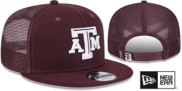 Texas A and M TEAM-BASIC TRUCKER SNAPBACK Maroon Hat by New Era