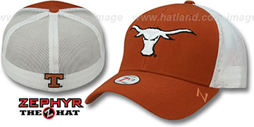 Texas DHS-MESH Rust-White Fitted Hat by Zephyr