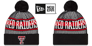 Texas Tech 'STRIPED' Knit Beanie Hat by New Era