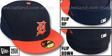 Tigers 'CLEAN CUT FLIP-DOWN' Navy-Orange Fitted Hat by New Era