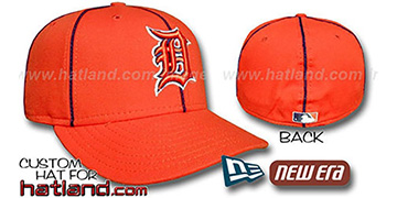 Tigers 'PIPING' Fitted Hat by New Era - orange-navy