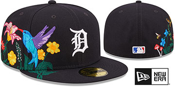 Tigers 'SIDE-BLOOM' Navy Fitted Hat by New Era