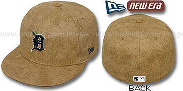 Tigers SUEDE PINHOLE  Tan Fitted Hat by New Era