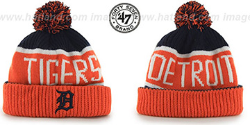 Tigers 'THE-CALGARY' Orange-Navy Knit Beanie Hat by Twins 47 Brand