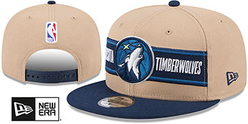 Timberwolves 2024 NBA DRAFT SNAPBACK Camel-Navy Hat by New Era