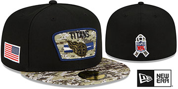 Titans '2021 SALUTE-TO-SERVICE' Black-Desert Fitted Hat by New Era