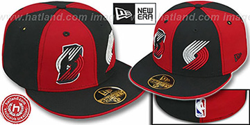 Trailblazers 'DOUBLE WHAMMY' 2 Red-Black Fitted Hat