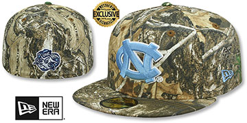 UNC NCAA TEAM-BASIC Realtree Camo Fitted Hat by New Era