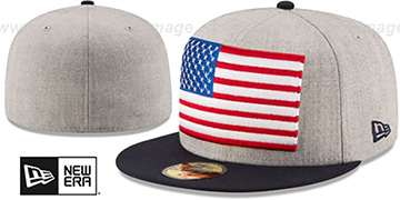 United States 'HEATHER GRAND' Grey-Navy Fitted Hat by New Era