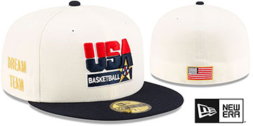 USA Basketball DREAM TEAM Chrome-Navy Fitted Hat by New Era