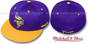 Vikings 2T BP-MESH Purple-Gold Fitted Hat by Mitchell and Ness