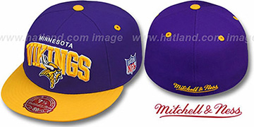 Vikings 'NFL 2T ARCH TEAM-LOGO' Purple-Gold Fitted Hat by Mitchell and Ness