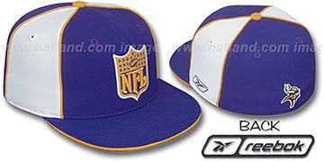 Vikings 'NFL-SHIELD PINWHEEL' Purple-White Fitted Hat by Reebok