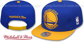 Warriors 2T XL-LOGO SNAPBACK Royal-Gold Hat by Mitchell and Ness