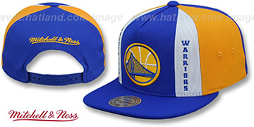 Warriors 'AJD SNAPBACK' Royal-White-Gold Adjustable Hat by Mitchell and Ness