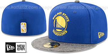 Warriors GRIPPING-VIZE Royal-Grey Fitted Hat by New Era