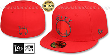 Warriors HWC NBA TEAM-BASIC Fire Red-Charcoal Fitted Hat by New Era