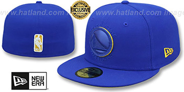 Warriors 'LEATHER POP' Royal Fitted Hat by New Era