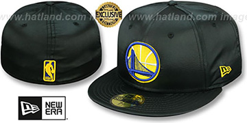 Warriors 'SATIN BASIC' Black Fitted Hat by New Era