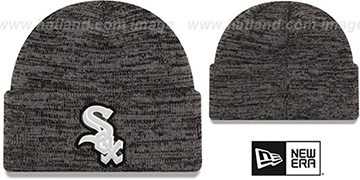 White Sox BEVEL Grey-Black Knit Beanie Hat by New Era