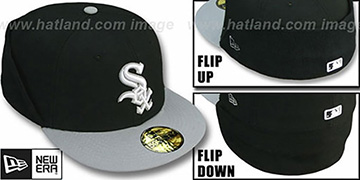 White Sox 'CLEAN CUT FLIP-DOWN' Black-Grey Fitted Hat by New Era