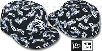 White Sox 'FEATHERS' Black-White Fitted Hat by New Era