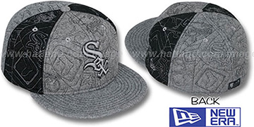 White Sox 'MELTON PUFFY PINWHEEL' Grey-Black Fitted Hat by New Era