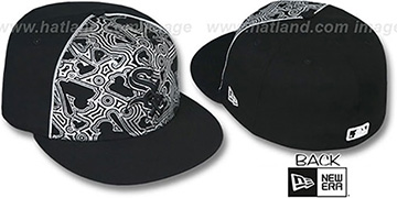 White Sox MLB-FOIL Black-Silver Fitted Hat by New Era