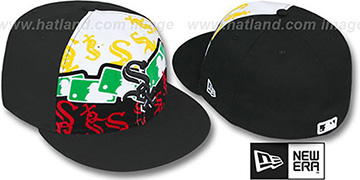 White Sox RASTA LAYERED Black Fitted Hat by New Era