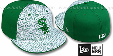 White Sox 'ST PATS FLOCKING' PINWHEEL White-Kelly Fitted Hat by New Era