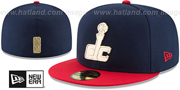 Wizards 'GOLDEN-BADGE' Navy-Red Fitted Hat by New Era