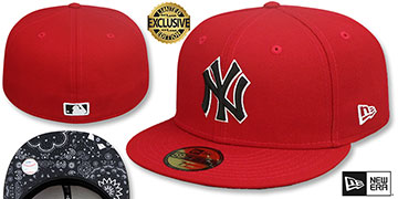 red yankees hat fitted