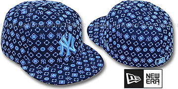 Yankees D-LUX ALL-OVER Navy-Columbia Fitted Hat by New Era