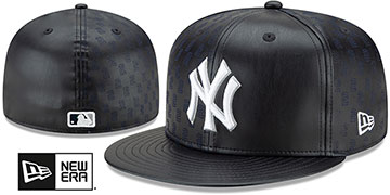 Yankees 'HOF JETER 2 ALL-OVER LEATHER' Navy Fitted Hat by New Era