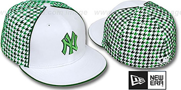 Yankees HOUNDSTOOTH White-Green Fitted Hat by New Era