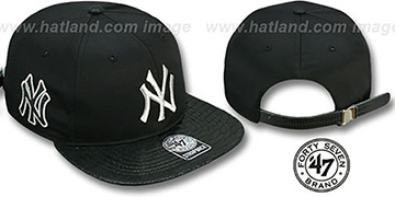 Yankees JULIGUNK STRAPBACK Black-Silver Hat by Twins 47 Brand