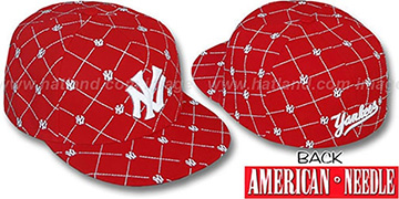 Yankees KINGSTON ALL-OVER Red-White Fitted Hat by American Needle