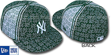 Yankees NY-PJs FLOCKING PINWHEEL Green-White Fitted Hat by New Era