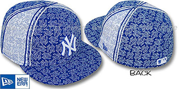 Yankees NY-PJs FLOCKING PINWHEEL Royal-White Fitted Hat by New Era