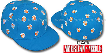 Yankees SUMMERTIME ALL-OVER Turquoise Fitted Hat by American Needle