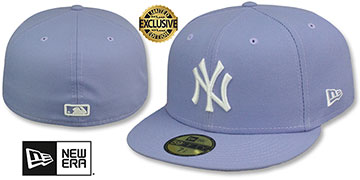 Yankees 'TEAM-BASIC' Lavender-White Fitted Hat by New Era