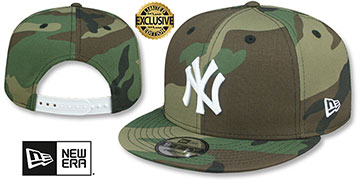 Yankees TEAM-BASIC SNAPBACK Army Camo-White Hat by New Era