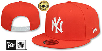 Yankees TEAM-BASIC SNAPBACK Orange-White Hat by New Era