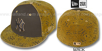 Yankees TEAM-FLOCKING Brown-Wheat Fitted Hat by New Era