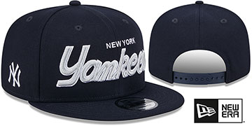 Yankees TEAM-SCRIPT SNAPBACK Navy Hat by New Era