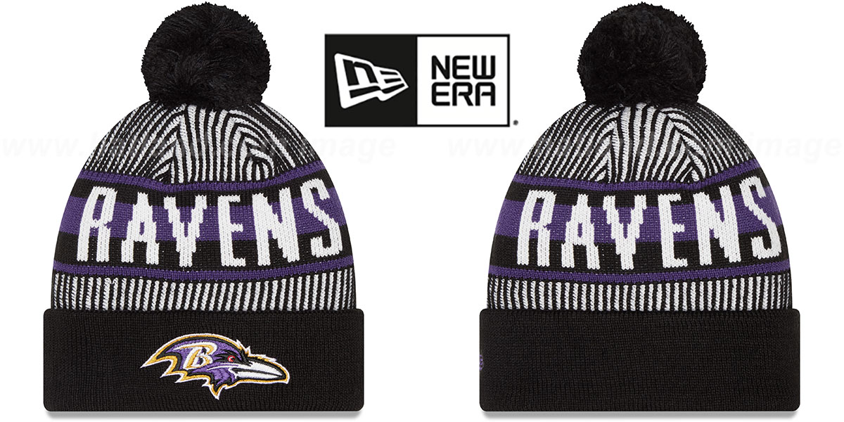 Baltimore Ravens STRIPED Knit Beanie Hat by New Era